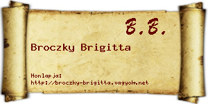 Broczky Brigitta névjegykártya